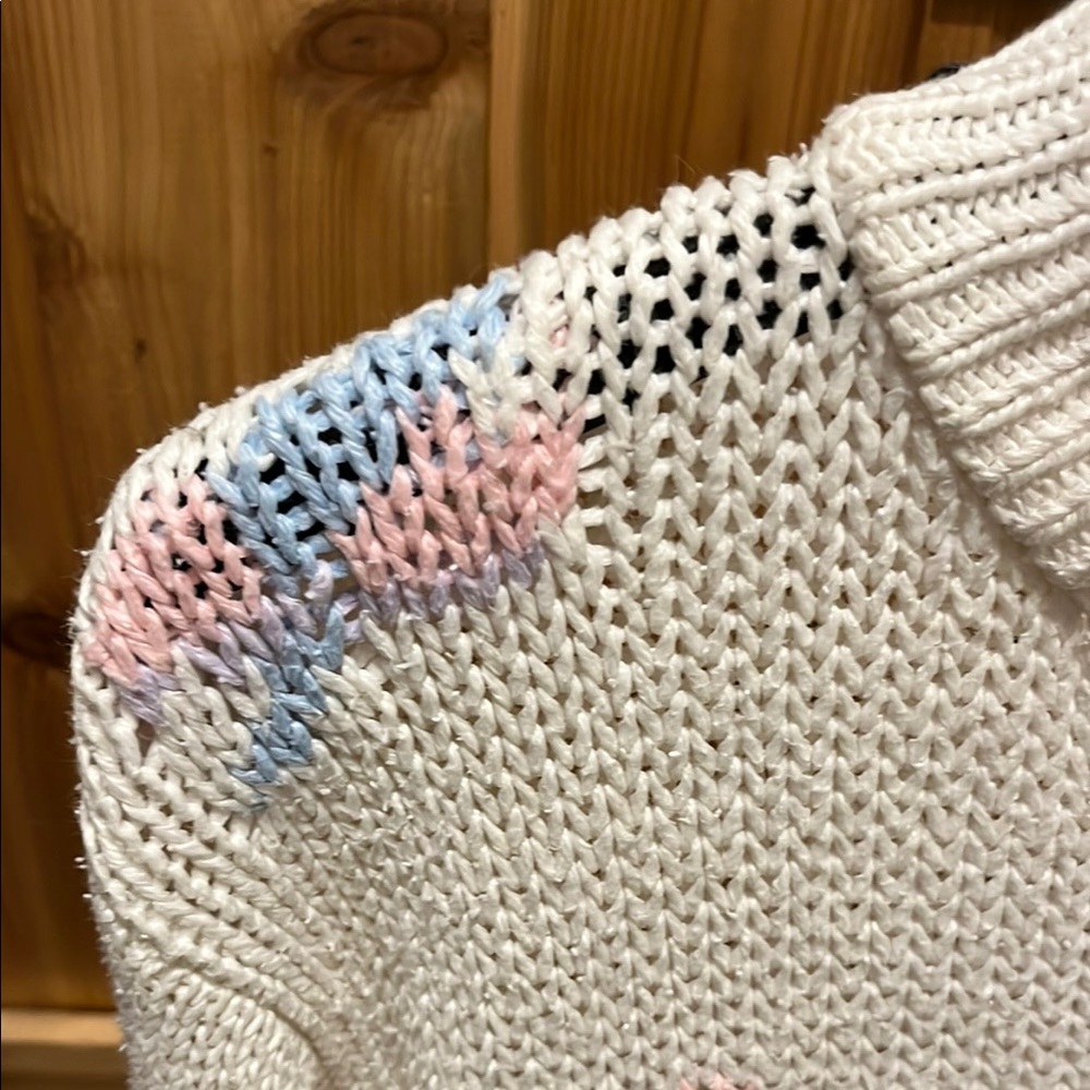 Jason Maxwell Cream Floral Knit Sweater - Picture 5 of 9